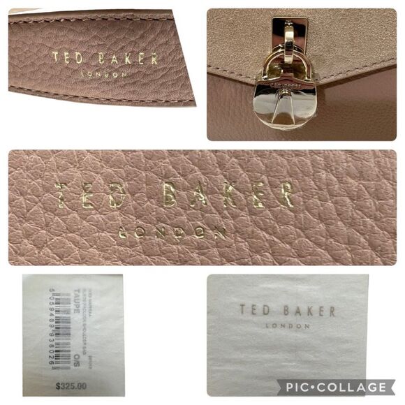 NWT Ted Baker Taupe Padlock Leather Handbag - Picture 16 of 16